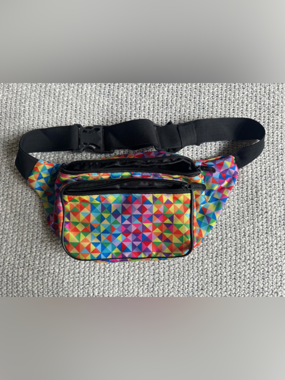 Colorful Geometric Triangle Fanny Pack